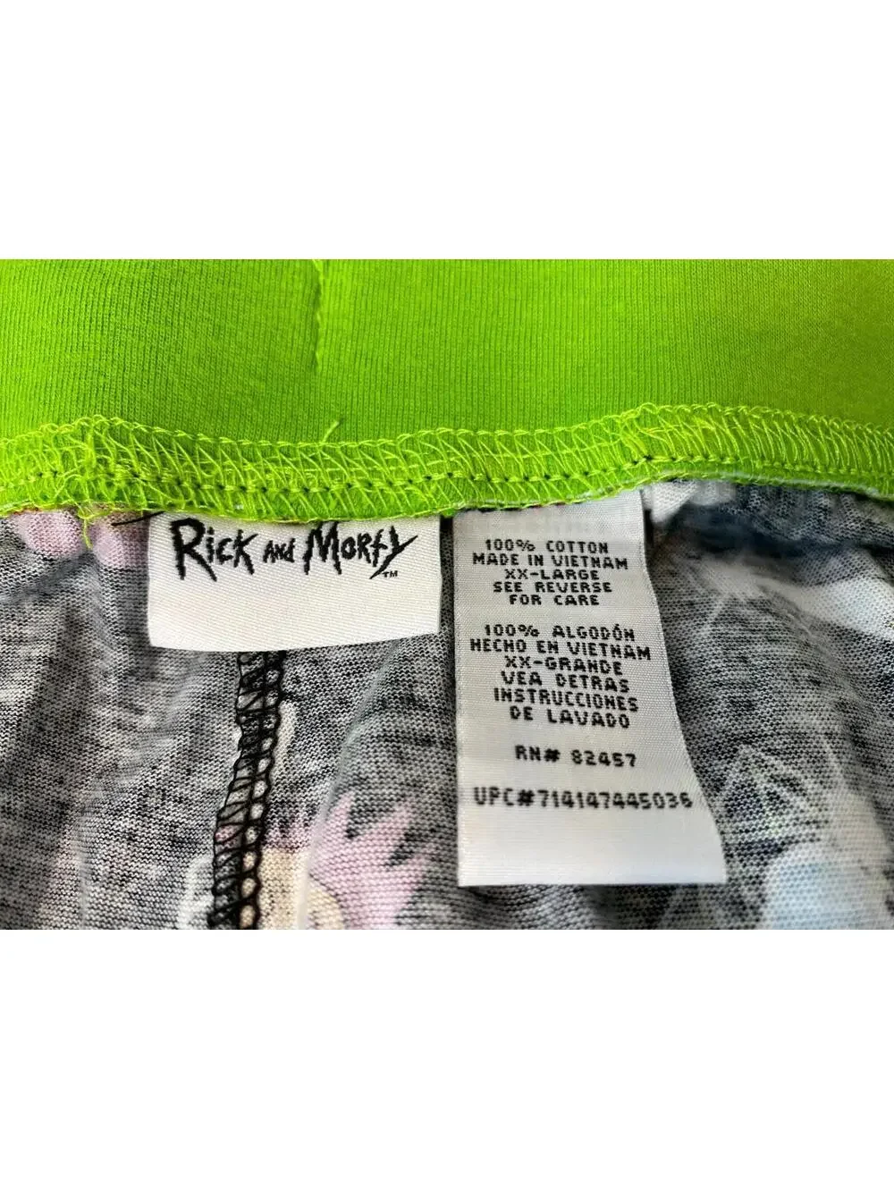 Rick and Morty Pants Green/Black Multi Lounge Pajama Joggers Mens XXL~ EUC